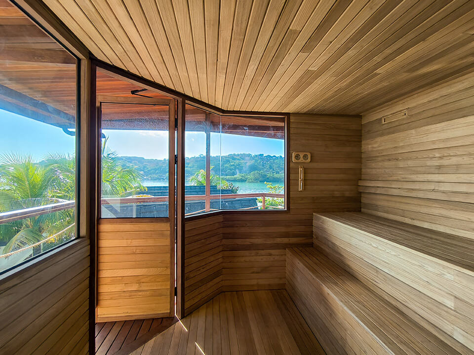 Sauna wellness view overlooking the ocean at Segara Seaside Resort